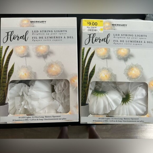 2 Packs of White Floral String Lights NIB - Picture 3 of 9